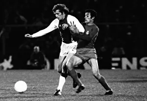 Ajaxs Piet Keizer is challenged by Real Madrids Jose Luis