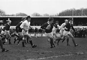Alan Friell makes a break for London Scottish during their Centenary Match in 1978