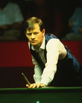 Alex Higgins during the 1985 Embassy World Snooker Championship