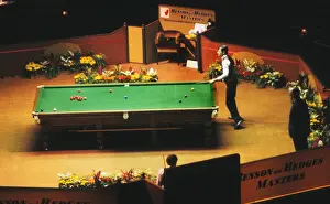 Alex Higgins at the table, 1981 Benson & Hedges Masters Final