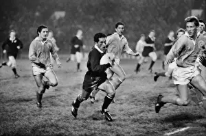 All Black centre Steve Pokere makes a break against the Midlands in 1983