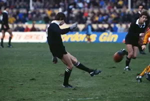 Allan Hewson kicks at goal for the All Blacks - 1983 British Lions Tour to New Zealand