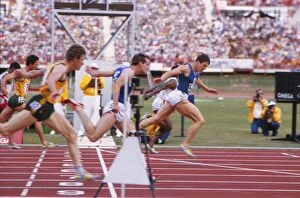 Images Dated 23rd October 2009: Allan Wells and Mike McFarlane dead heat in the 1982 Commonwealth Games 200m Final