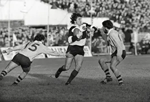 Rugby Prints: Andy Irvine evades Australian defenders for the Barbarians in 1976