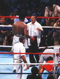 Angelo Dundee congratulates Muhammad Ali after The Greatest wins the World Heavyweight Title for a third time