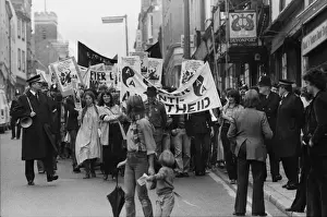 Anti-apartheid protestors during the 1979 South African Barbarians Tour