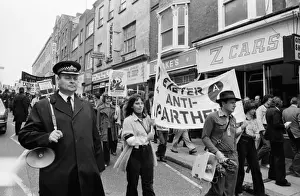 Anti-apartheid protestors during the 1979 South African Barbarians Tour
