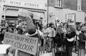 Anti-apartheid protestors during the 1979 South African Barbarians Tour