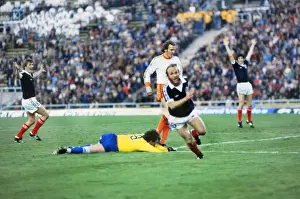 Archie Gemmill celebrates his famous goal against Holland at the 1978 World Cup