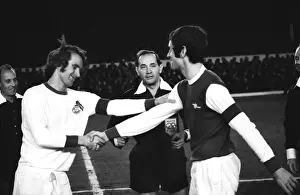 Arsenal captain Frank McLintock shakes hands with Koln captain Wolfgang Overath - 1970 / 1 Inter-Cities Fairs Cup
