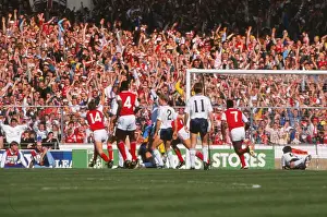 Images Dated 2013 March: Arsenal substitute Martin Hayes celebrates his goal - 1988 League Cup Final