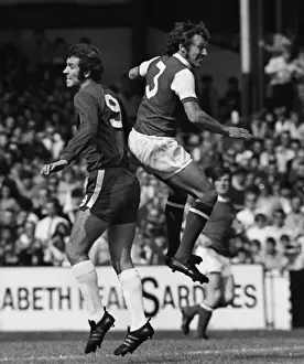 Arsenals Bob McNab and Chelseas Peter Osgood jump for the ball at Stamford Bridge