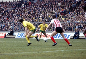 Asa Hartfords shot deflects off Gordon Chisholm for an own goal - 1985 League Cup Final