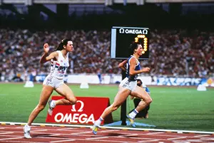 Images Dated 2010 December: Barbel Wockel wins the 200m from Kathy Cook at the 1982 Athens European Championships