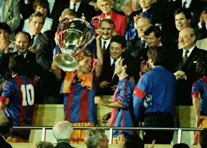 Barcelonas Michael Laudrup lifts the 1992 European Cup