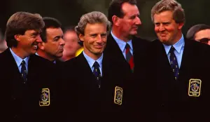 Framed Print : Barry Lane, Bernhard Langer and Colin Montgomerie share a laugh during the 1993 Ryder Cup Framed Print : Barry Lane, Bernhard Langer and Colin Montgomerie share a laugh during the 1993 Ryder Cup