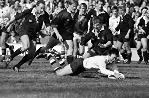 Baths Simon Halliday scores a try - 1987 John Player Cup Final