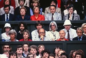 Images Dated 24th January 2011: Bjorn Borg and John McEnroes family watch the 1981 Wimbledon Mens Final