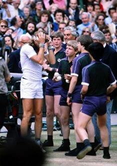 Images Dated 26th April 2010: Bjorn Borg is overcome after defeating John McEnroe to win the 1980 Wimbledon Championship