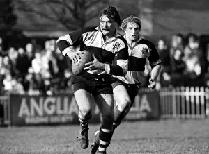 Bob Hesford on the ball for the Babarians during the 1982 Mobbs Memorial Match