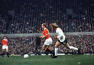 Last Game Collection: Bobby Charlton on the ball during his last home game for Manchester United
