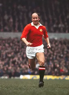 Bobby Charlton playing in his last home game for Manchester United