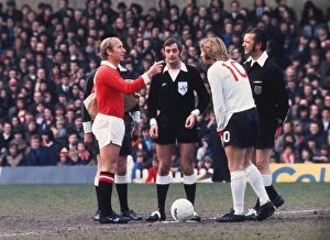 Last Game Collection: Bobby Charlton tosses the coin before his last home game for Manchester United