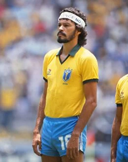 Images Dated 5th December 2011: Brazils Socrates at the 1986 World Cup