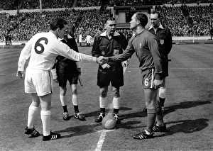 Captains Ron Harris and Dave Mackay shake hands before the 1967 FA Cup Final