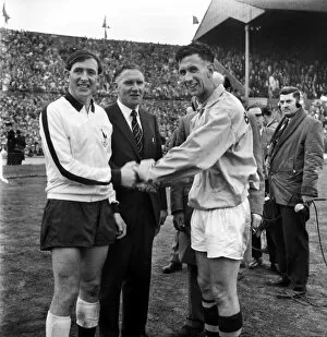 1962 FA Cup Final - Tottenham Hotspur 3 Burnley 1 Collection: The two captains shake hands at the 1962 FA Cup Final
