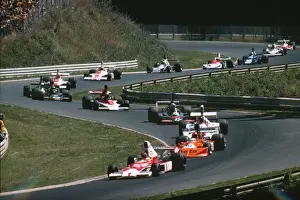 The cars wind their way through the Nurburgring - 1975 German Grand Prix
