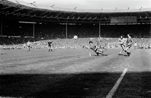 Charlie George scores for Arsenal at Wembley in 1971 to complete the League and Cup Double