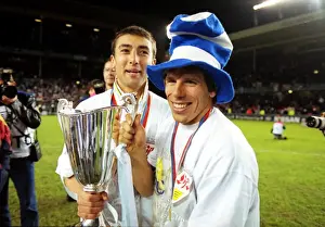 Chelseas Roberto Di Matteo and Gianfranco Zola celebrate victory in the 1998 Cup Winners Cup Final
