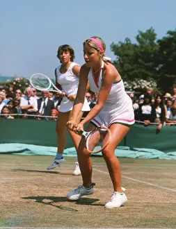Chris Evert and Martina Navratilova at the 1975 Wimbledon Championships