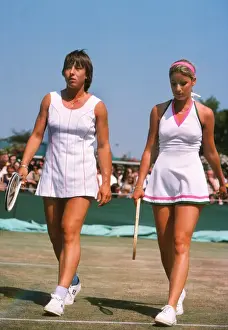 Chris Evert and Martina Navratilova at the 1975 Wimbledon Championships