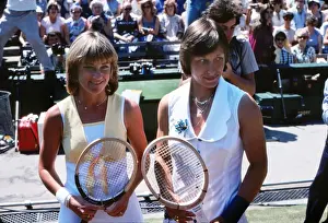 Chris Evert and Martina Navratilova before the 1976 Wimbledon Ladies Final
