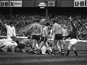 Clinton McGregor scores a try for London Division against Australia in 1981