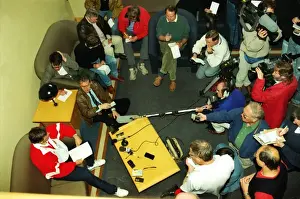 Rugby Prints: Coach Ian McGeechan talks to the press - 1993 Lions Tour of NZ