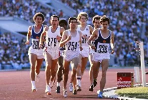 1980 Moscow Olympics Collection: Coe, Cram and Ovett race for Great Britain in the 1980 Olympic 1500m Final