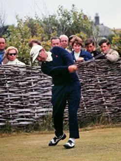 Images Dated 20th December 2010: Dai Rees tees-off at the 1969 Open Championship