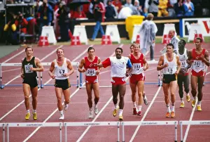 Daley Thompson celebrates with his fellow competitors after winning gold at the 1986 Edinburgh Commonwealth Games