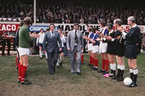Champions Prints: Dave Mackay and Des Anderson are applauded onto the field as they lead out their title-winning Derby County side