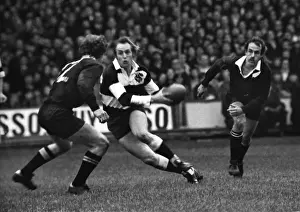 David Duckham dummies for the Barbarians in the famous game against the All Blacks in 1973