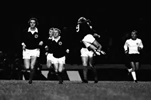 Denis Law congratulates Jim Holton on his goal against Germany in 1973