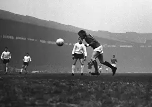 Denis Law heads the winning goal for Manchester United against Liverpool in 1968