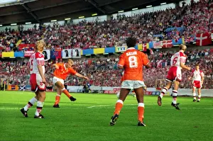 Dennis Bergkamp scores The Netherlands first goal in the semi-final of Euro 92