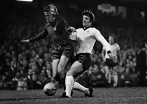 Derby Countys Bruce Rioch challenges Real Madrids Benito Rubinan