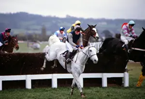 Desert Orchid on the way to winning the Queen Mother Champions Chase in 1988