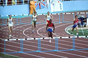 1976 Montreal Olympics Prints: Edwin Moses on his way to winning gold at the 1976 Montreal Olympics