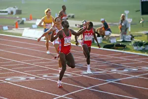 Edwin Moses wins the 400m hurdles gold medal at the 1984 Los Angeles Olympics